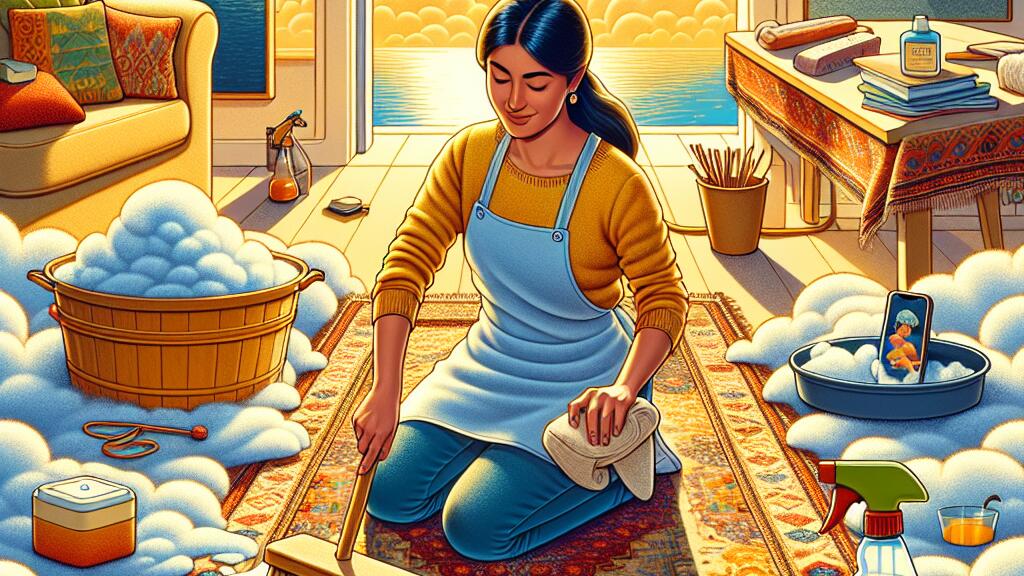 How do you clean a wool rug yourself?